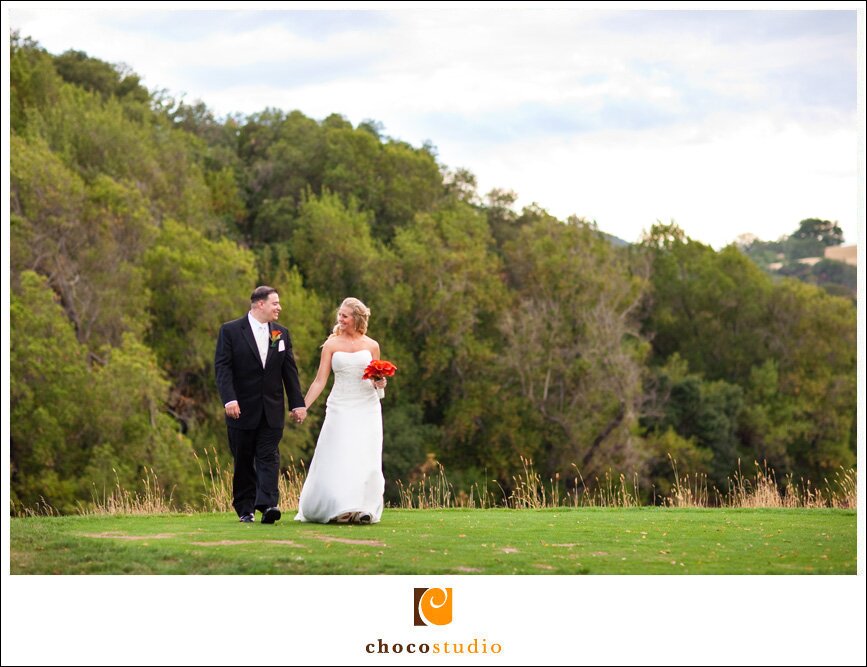 Bride and Groom Portrait at the Golf Club