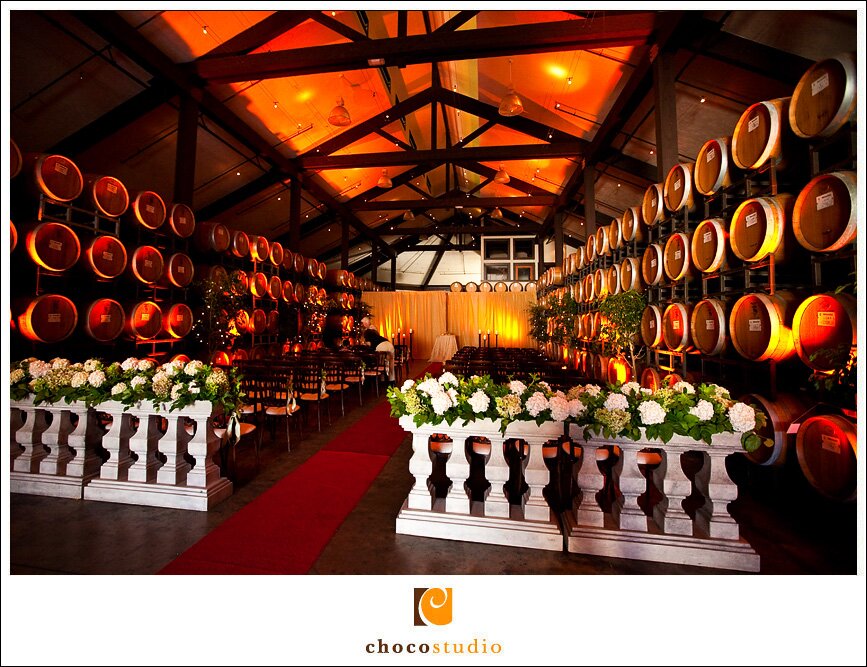 Cellar room during a wedding ceremony