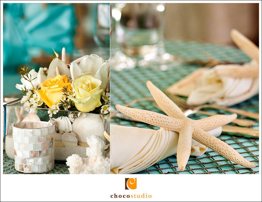 Seashell Table Decorations Photo at a Wedding