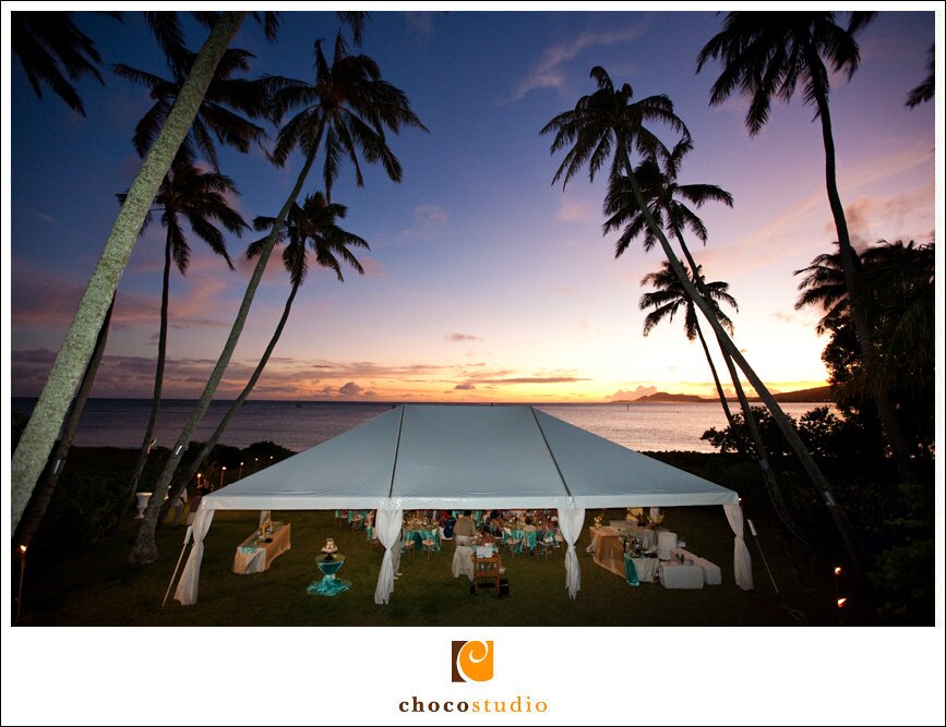 Tent at an outdoor wedding in Hawaii