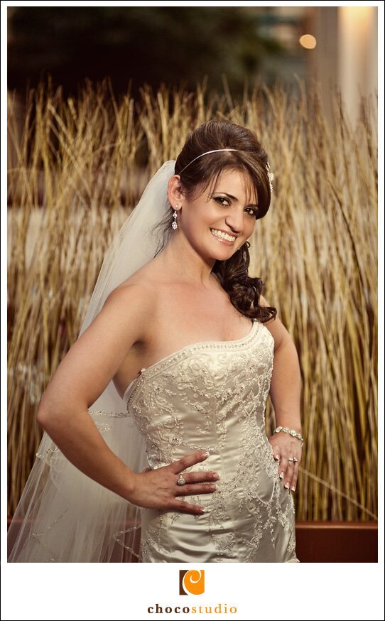 Photo of bride inside Hyatt in Burlingame