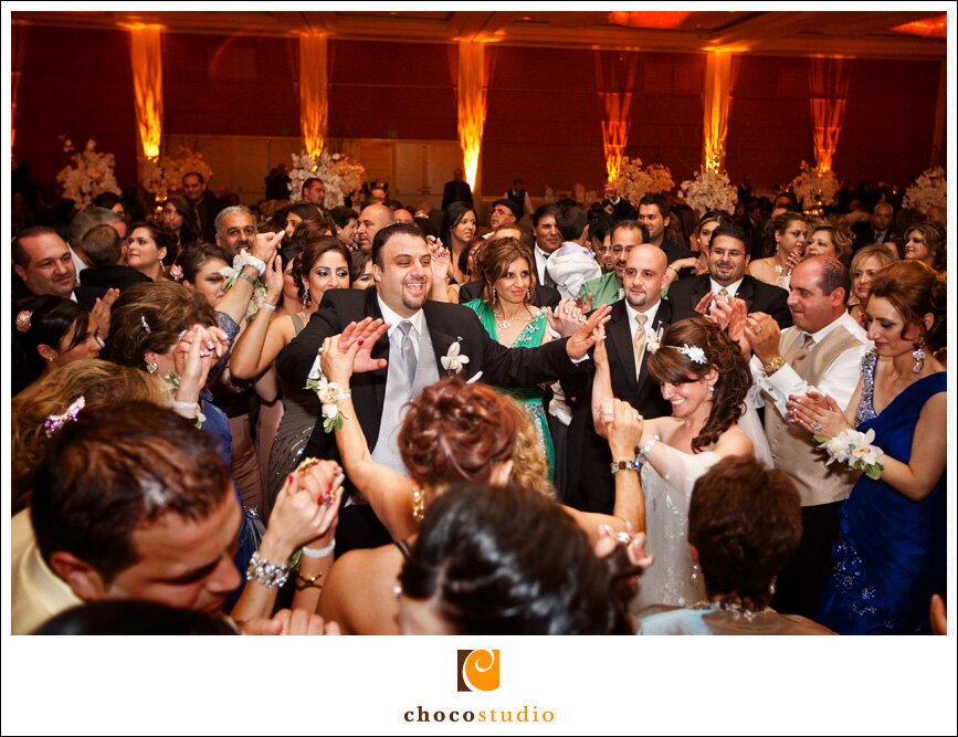 Dancing and celebration at wedding reception