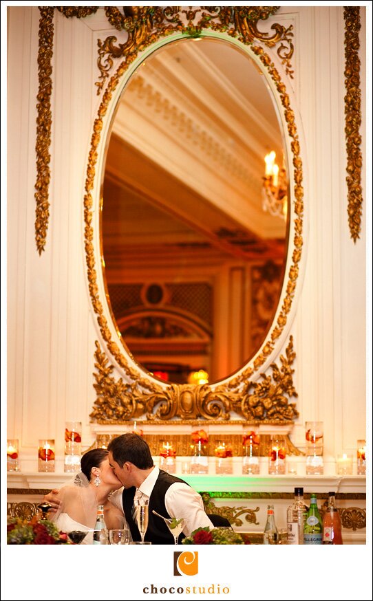 Sharing a kiss inside the Grand Ballroom of the Palace