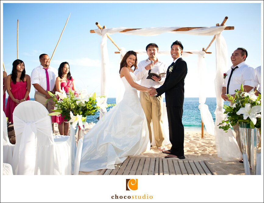 Beach Ceremony shot by Los Cabos Wedding Photographers