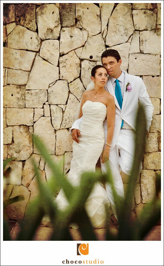 Bride and groom wedding photography at Barcelo Maya