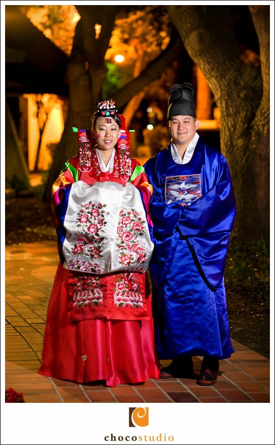 Freedom Hall and Gardens wedding Korean attire