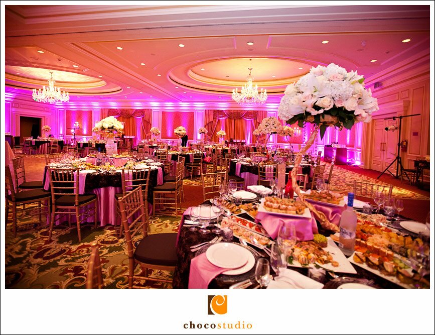 The Ritz Carlton has a gorgeous ballroom for wedding receptions and we loved