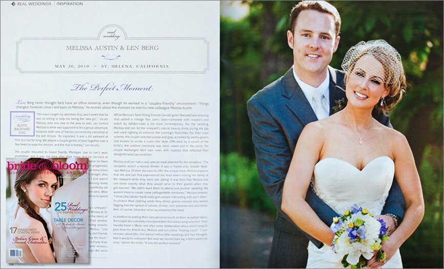 San Francisco wedding photographer featured in bridal magazine