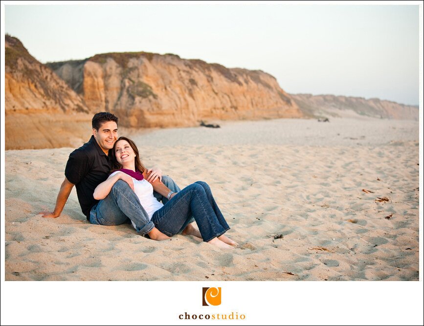 Lounging around at Half Moon Bay State Beach for a Photo Session