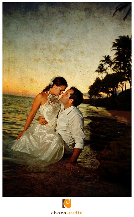 Bride and Groom in the Water