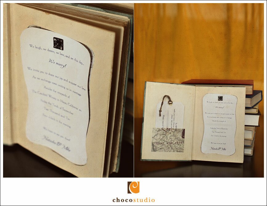 Details of a wedding invitation book