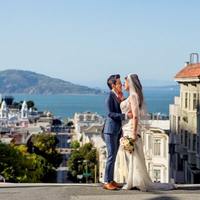 Nob Hill Wedding Portrait for SF City Hall Wedding