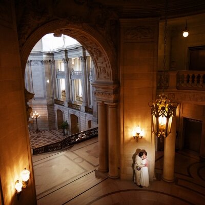 City Hall Rotunda Wedding Portrait